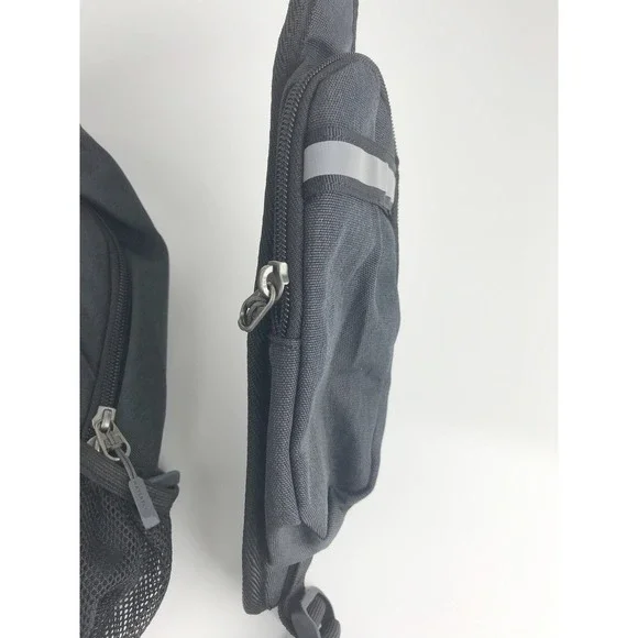 WATERFLY Black Nylon Sling Bag Backpack Crossbody Chest Pack Outdoor‎ Travel - Picture 4 of 16